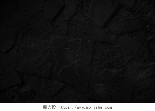 全黑的背景黑色石头纹理墙。Grunge background